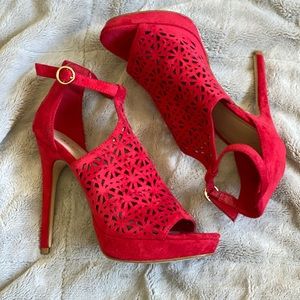 Red Cut Out Heels